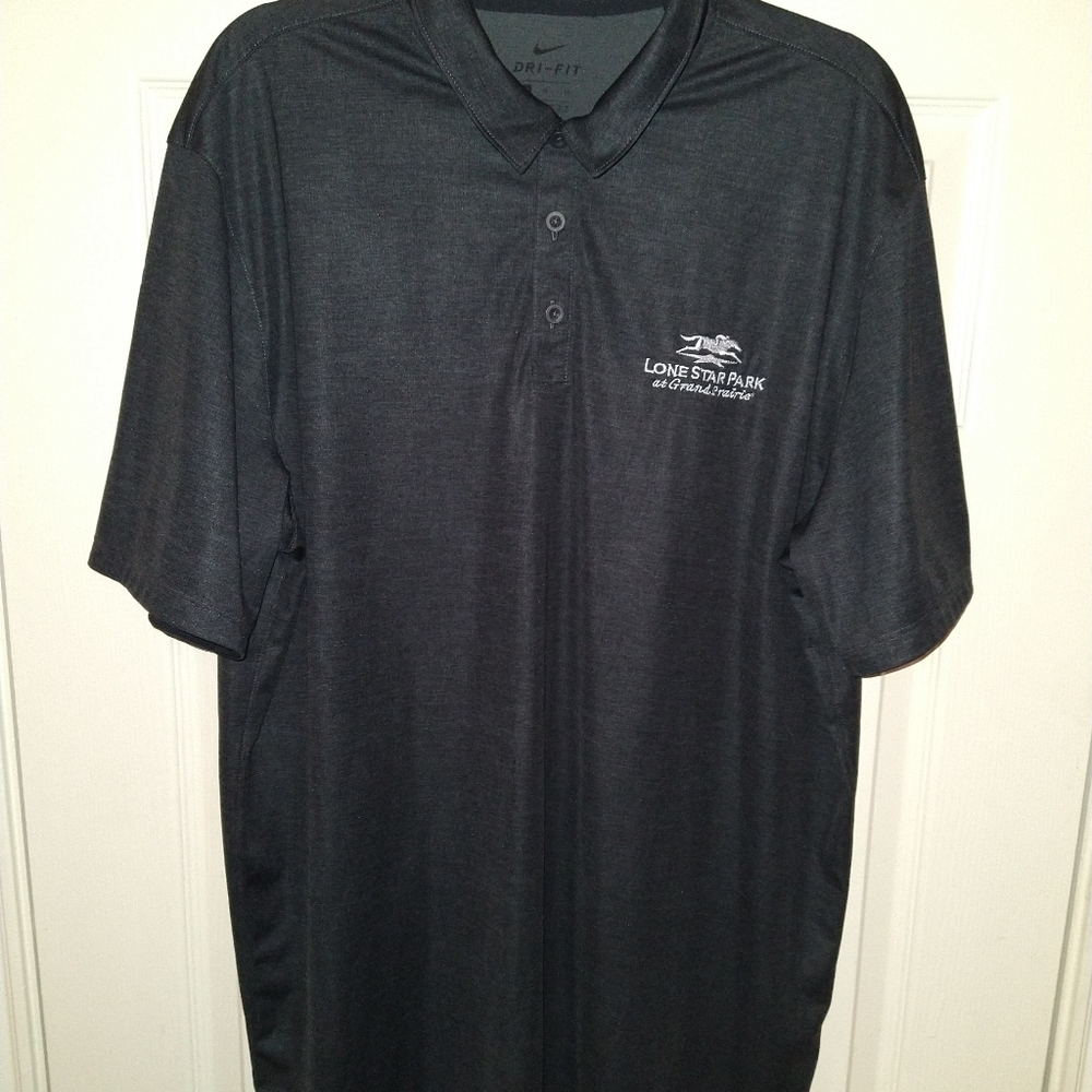 Nike Dri-Fit Short Sleeve Polo Shirt Men's XL Lone Star Park Grand Prairie Logo